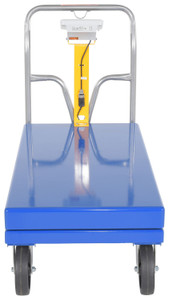 Vestil Steel Platform Truck with Scale - 53-7/8 In. x 24 In. x 40 In. 3,600 lb - Blue