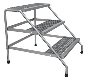 Vestil Aluminum 3 Step Knock Down Wide Stand - 500 lb - Silver