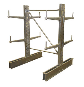 Vestil Galvanized Steel Standard Cantilever Double Upright - 6 Ft. Height 24 In. Arm Use Length Set 15,400 lb - Gray