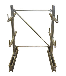 Vestil Galvanized Steel Standard Cantilever Double Upright - 6 Ft. Height 24 In. Arm Use Length Set 15,400 lb - Gray
