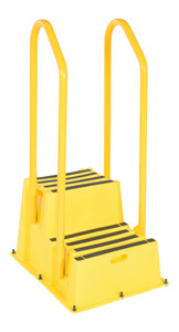 Vestil Polyethylene Nestable with Handrails Casters - 2 Step 500 lb - Yellow