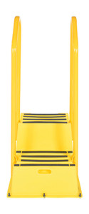 Vestil Polyethylene Nestable with Handrails Casters - 2 Step 500 lb - Yellow