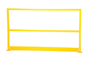 Vestil Steel Safety Handrail with Toe Board - 98-1/2 In. x 4 In. x 42 In. - Yellow