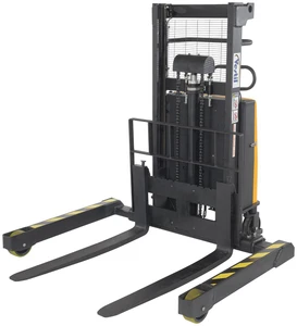 Vestil Steel Adjustable Stacker with Powered Lift - 36 In. Raised Height 3,000 lb - Black