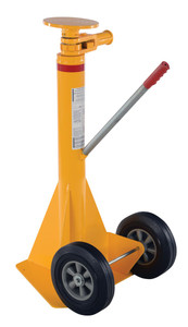 Vestil Steel Trailer Stabilizing Spin Top Ratchet Jack - 26-5/8 In. x 17-5/8 In. x 39 In. 100,000 lb Static - Yellow