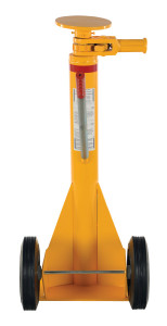 Vestil Steel Trailer Stabilizing Spin Top Ratchet Jack - 26-5/8 In. x 17-5/8 In. x 39 In. 100,000 lb Static - Yellow