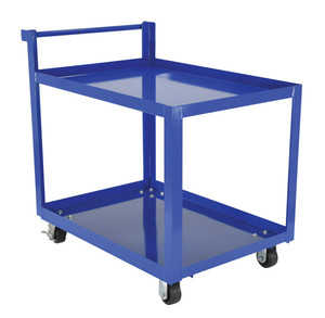 Vestil Steel Service Cart with - 2 Shelves 42-1/4 In. x 27-7/8 In. x 40-1/2 In. 1,000 lb - Blue