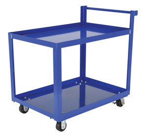 Vestil Steel Service Cart with - 2 Shelves 42-1/4 In. x 27-7/8 In. x 40-1/2 In. 1,000 lb - Blue