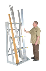 Vestil Steel Vertical Floor Mounted Rack - 24 In. x 36 In. x 72 In. 2,000 lb - Silver