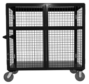 Vestil Welded Steel Expanded Metal Security Cart - 30 In. x 60 In. 2,000 lb - Black