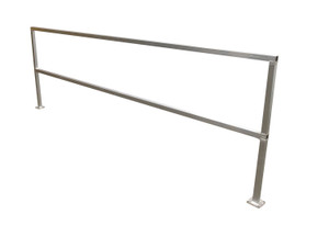 Vestil Aluminum Safety Handrail - 122-1/2 In. x 4 In. x 42 In. - Silver