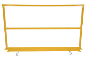 Vestil Steel Safety Handrail with Hardware and Toe Board - 62-1/2 In. x 4 In. x 42 In. - Yellow