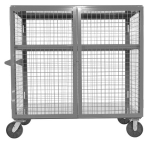 Vestil Welded Steel Expanded Metal Security Cart - 30 In. x 60 In. 2,000 lb - Gray Semi Gloss