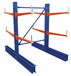 Vestil Steel Standard Cantilever Double Upright - 6 Ft. Height 36 In. Arm Use Length Set 10,400 lb - Blue