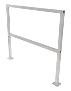 Vestil Aluminum Safety Handrail - 50-1/2 In. x 4 In. x 42 In. - Silver