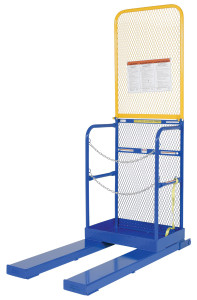 Vestil Steel Stock Picker Work Platform - 84 In. Expanded Metal Back Height 4,000 lb Blue / - Yellow