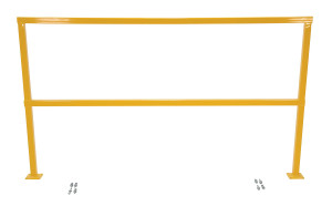 Vestil Steel Safety Handrail with Hardware - 74-1/2 In. x 4 In. x 42 In. - Yellow
