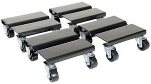 Vestil Steel Dolly Set - 4 Quantity 8 In. x 8 In. x 3-5/8 In. - Black