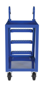 Vestil Steel Stock Picker 2 Shelf with Rubber On Steel Casters - 39-3/4 In. x 21-7/8 In. x 50-1/8 In. 1,000 lb - Blue