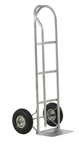Vestil Galvanized Steel P-Handle Truck with Pneumatic Wheels - 500 lb - Gray