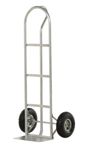 Vestil Galvanized Steel P-Handle Truck with Pneumatic Wheels - 500 lb - Gray