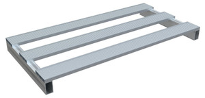 Vestil Aluminum Half Skid - 24 In. x 47-7/8 In. x 3-3/4 In. 4,000 lb - Silver