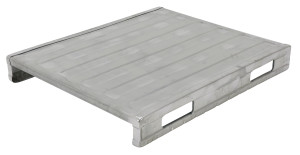 Vestil Galvanized Steel Solid Deck Pallet - 39-1/2 In. x 47 In. x 5-7/8 In. 4,000 lb Floor - Gray