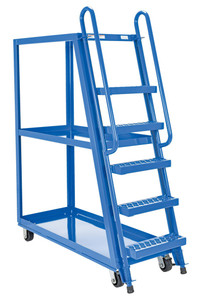 Vestil Steel High Frame Cart with Mold On Rubber Casters - 56-1/8 In. x 21-7/8 In. x 73-1/16 In. 1,000 lb - Blue