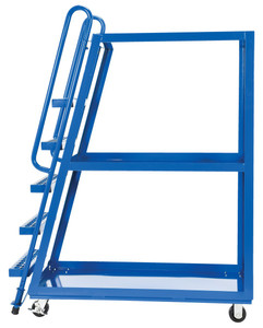 Vestil Steel High Frame Cart with Mold On Rubber Casters - 56-1/8 In. x 21-7/8 In. x 73-1/16 In. 1,000 lb - Blue