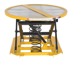 Vestil Steel Open Manual Carousel Top Spring Scissor Table - 4,500 lb Black / - Yellow