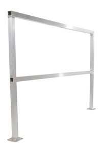 Vestil Aluminum Safety Handrail - 74-1/2 In. x 4 In. x 42 In. - Silver