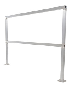 Vestil Aluminum Safety Handrail - 74-1/2 In. x 4 In. x 42 In. - Silver