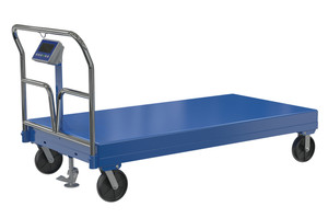 Vestil Steel Platform Truck with Scale - 77-7/8 In. x 36 In. x 40 In. 3,600 lb - Blue