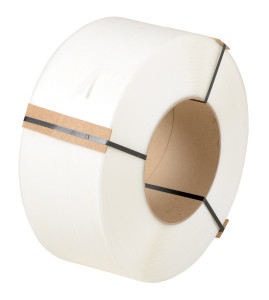 Vestil Polypropylene Strapping - 3/8 In. Width 12,900 Ft. 9 In. x 8 In. Core - White