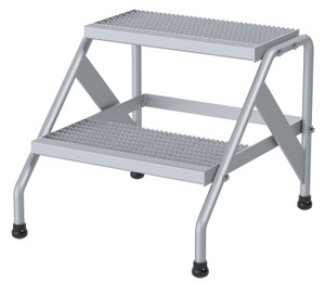 Vestil Aluminum 2 Step Knock Down Stand - 500 lb - Silver