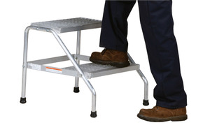 Vestil Aluminum 2 Step Knock Down Stand - 500 lb - Silver