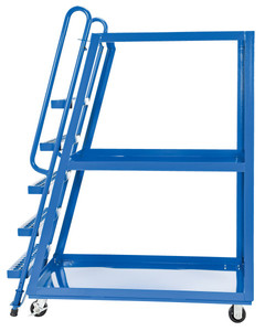 Vestil Steel High Frame Cart with Mold On Rubber Casters - 56-1/8 In. x 27-7/8 In. x 73-1/16 In. 1,000 lb - Blue