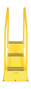 Vestil Polyethylene Nestable with Handrails - 3 Step 500 lb - Yellow