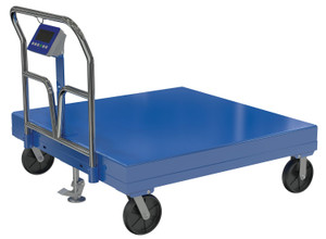 Vestil Steel Platform Hand Truck with Scale 48 In x - 48 In 3,600 lb - Blue