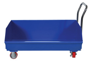 Vestil Steel Low Profile Hopper - 1/3 Cubic Yard 1,000 lb - Blue