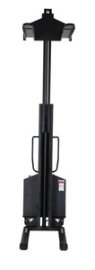 Vestil Steel Narrow Mast Stacker DC Powered - 118 In. Raised Height Fixed Forks 45-1/4 In. Fork Length 1,500 lb - Yellow