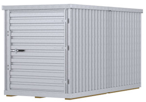 Vestil Galvanized Steel Storage Building - 6 Ft. x 12 Ft. - Silver