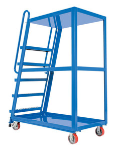 Vestil Steel High Frame Cart with Polyurethane On Steel Casters - 56-1/8 In. x 21-7/8 In. x 74-1/16 In. 1,000 lb - Blue
