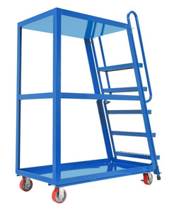 Vestil Steel High Frame Cart with Polyurethane On Steel Casters - 56-1/8 In. x 21-7/8 In. x 74-1/16 In. 1,000 lb - Blue