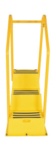 Vestil Polyethylene Nestable with Hand and Back Rails - 3 Step 500 lb - Yellow