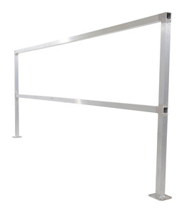 Vestil Aluminum Safety Handrail - 98-1/2 In. x 4 In. x 42 In. - Silver