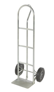 Vestil Galvanized Steel P-Handle Truck with Hard Rubber Wheels - 500 lb - Gray