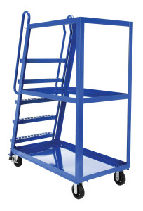 Vestil Steel High Frame Cart with Rubber On Steel Casters - 56-1/8 In. x 21-7/8 In. x 75-1/16 In. 1,000 lb - Blue