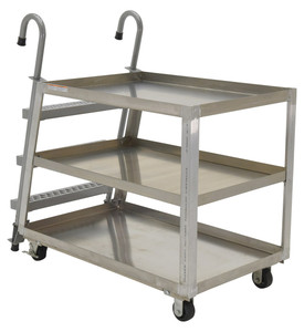 Vestil Aluminum Stock Picker with Steel Ladder - 52 In. x 27-7/8 In. x 50-3/16 In. 1000 lb