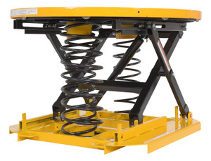 Vestil Steel Solid Manual Carousel Top Spring Scissor Table - 4,500 lb Black / - Yellow